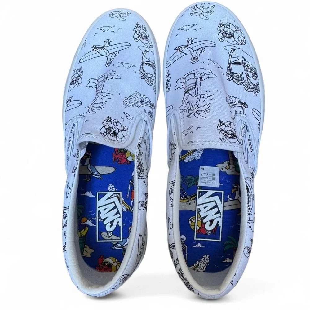 BRAND NEW Vans Ultra White “Low Tide” Illustrated Slip-On Sneakers - Picture 3 of 6